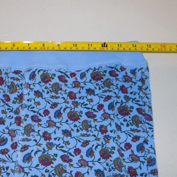 SUNDANCE Thermal Blue Floral Knit Pants Small Joggers PJ Bottom Boho Leggings - Picture 3 of 5